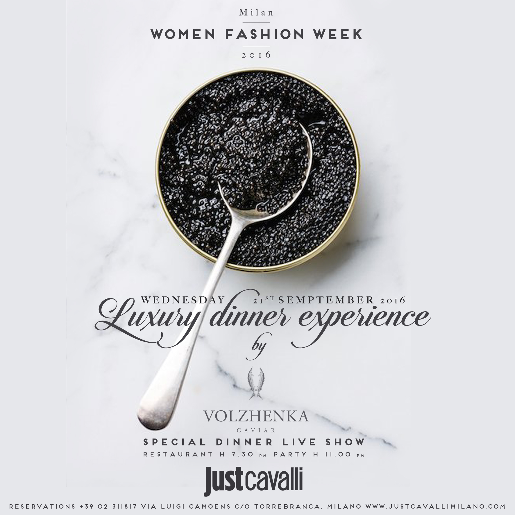 Il Just Cavalli organizza per voi una settimana ricca di grandi eventi e ospiti d'eccezione in occasione della Women Fashion Week