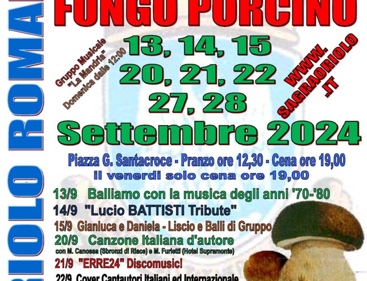 È sagra del porcino a Oriolo Romano. Dal 13 al 28 settembre