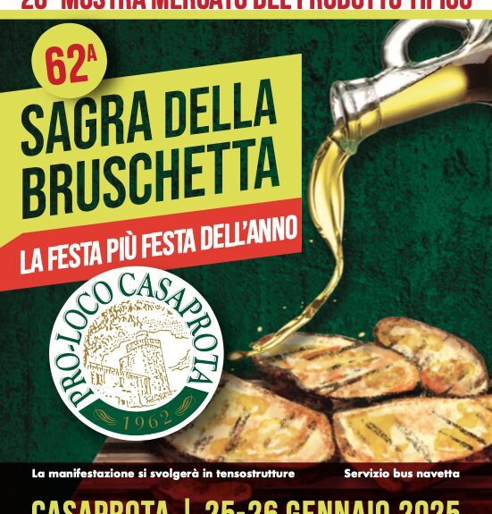 Casaprota, è Sagra della Bruschetta, anche in versione senza glutine! 25-26 gennaio - Fuoriporta