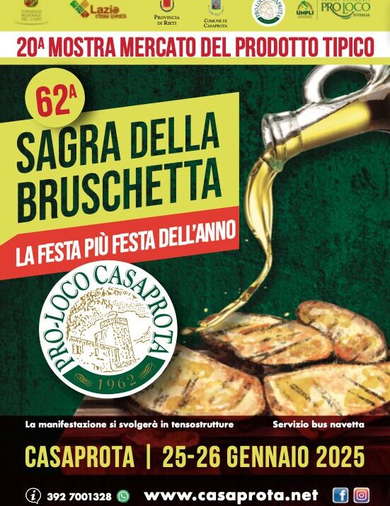 Casaprota, è Sagra della Bruschetta, anche in versione senza glutine! 25-26 gennaio - Fuoriporta